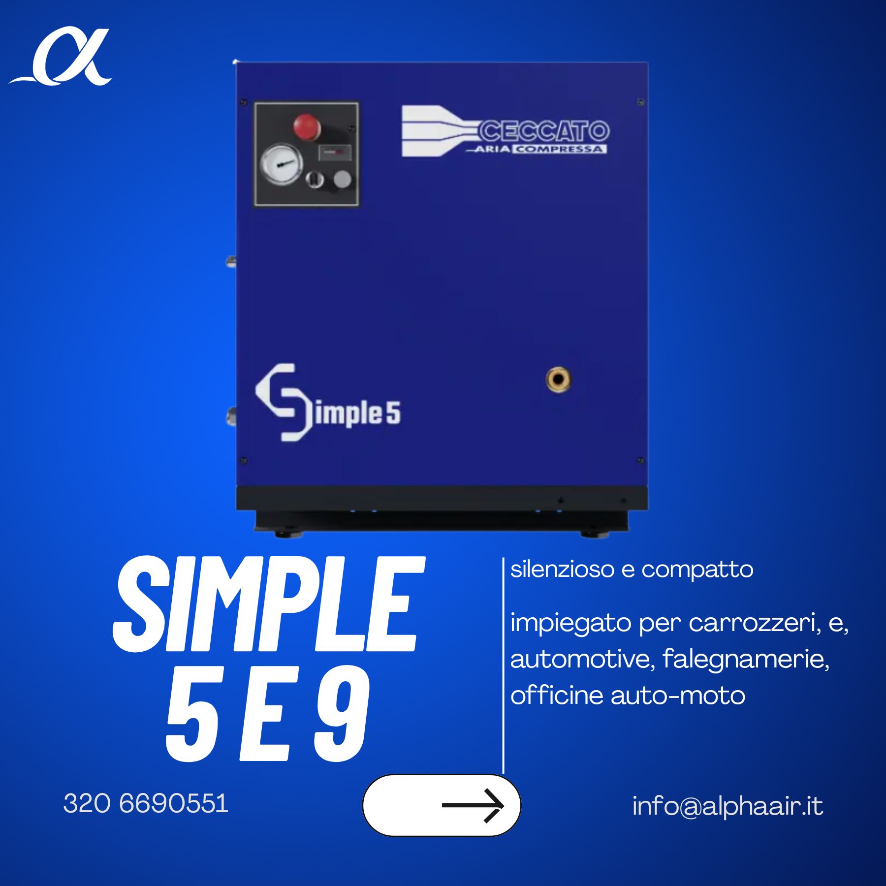 Compressore d'aria serie Simple da 5,5 a 10 hp